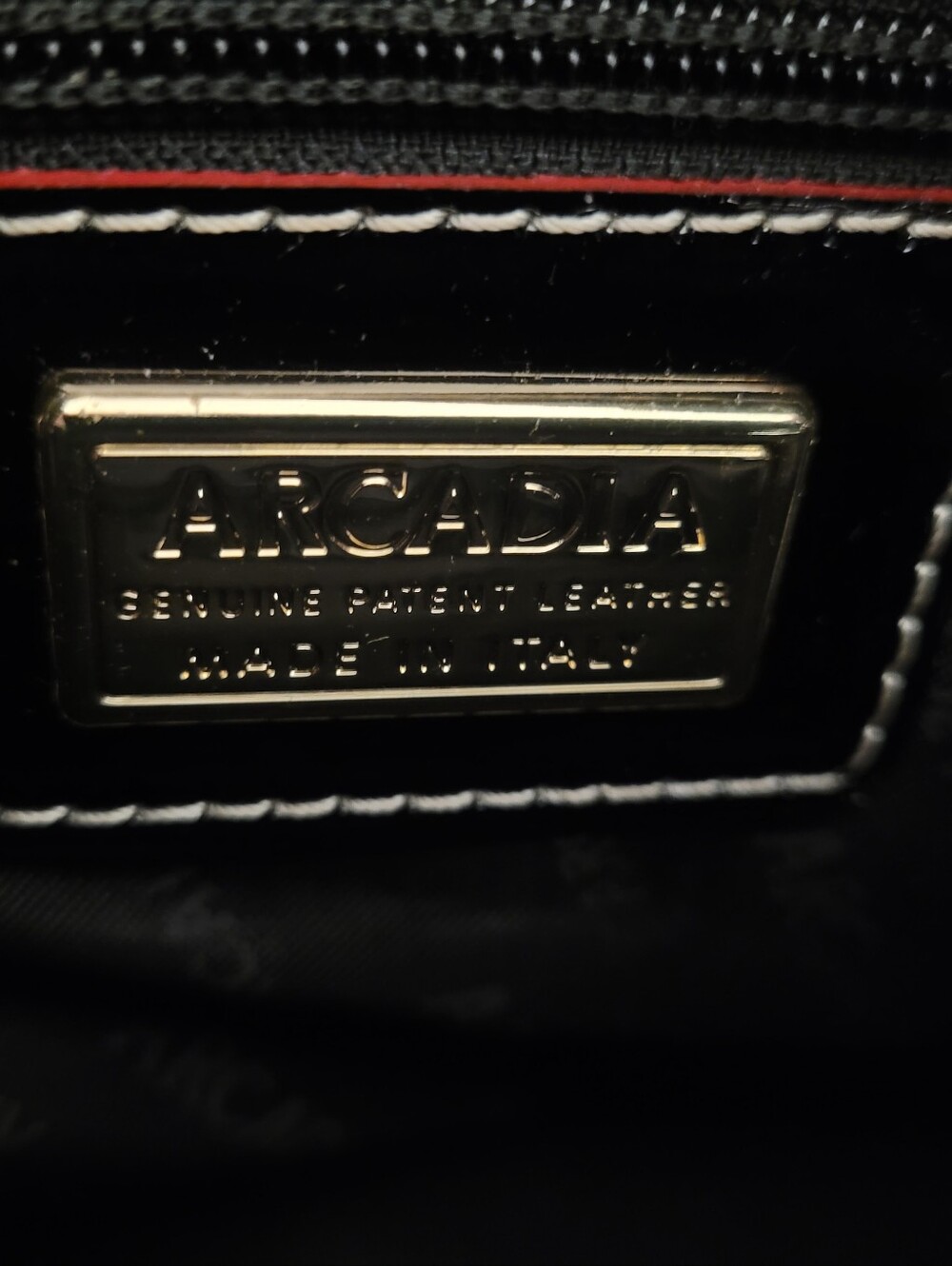 Arcadia Glossy Black Patent Dome Satchel - Picture 8 of 8
